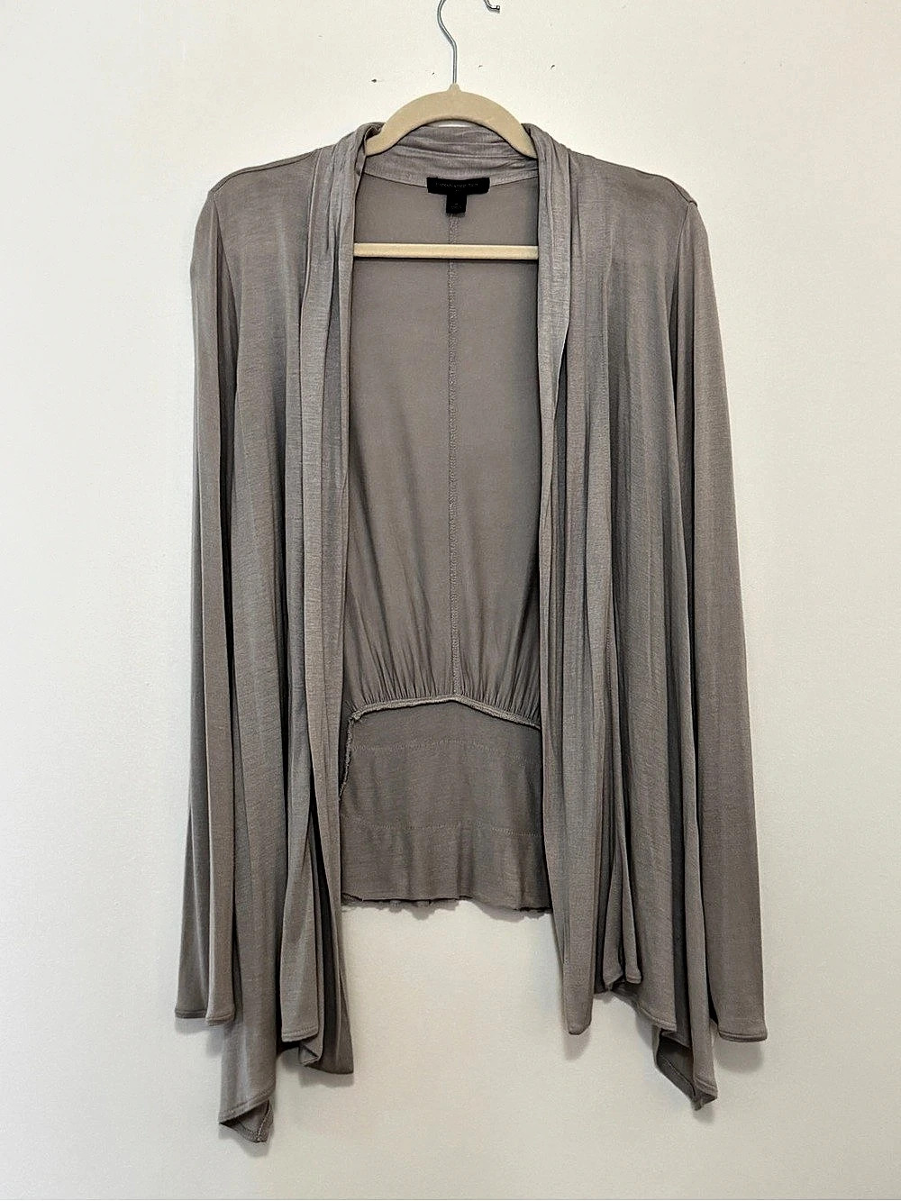 Banana Republic Ruffle Drape Cardigan in Gray Size Medium